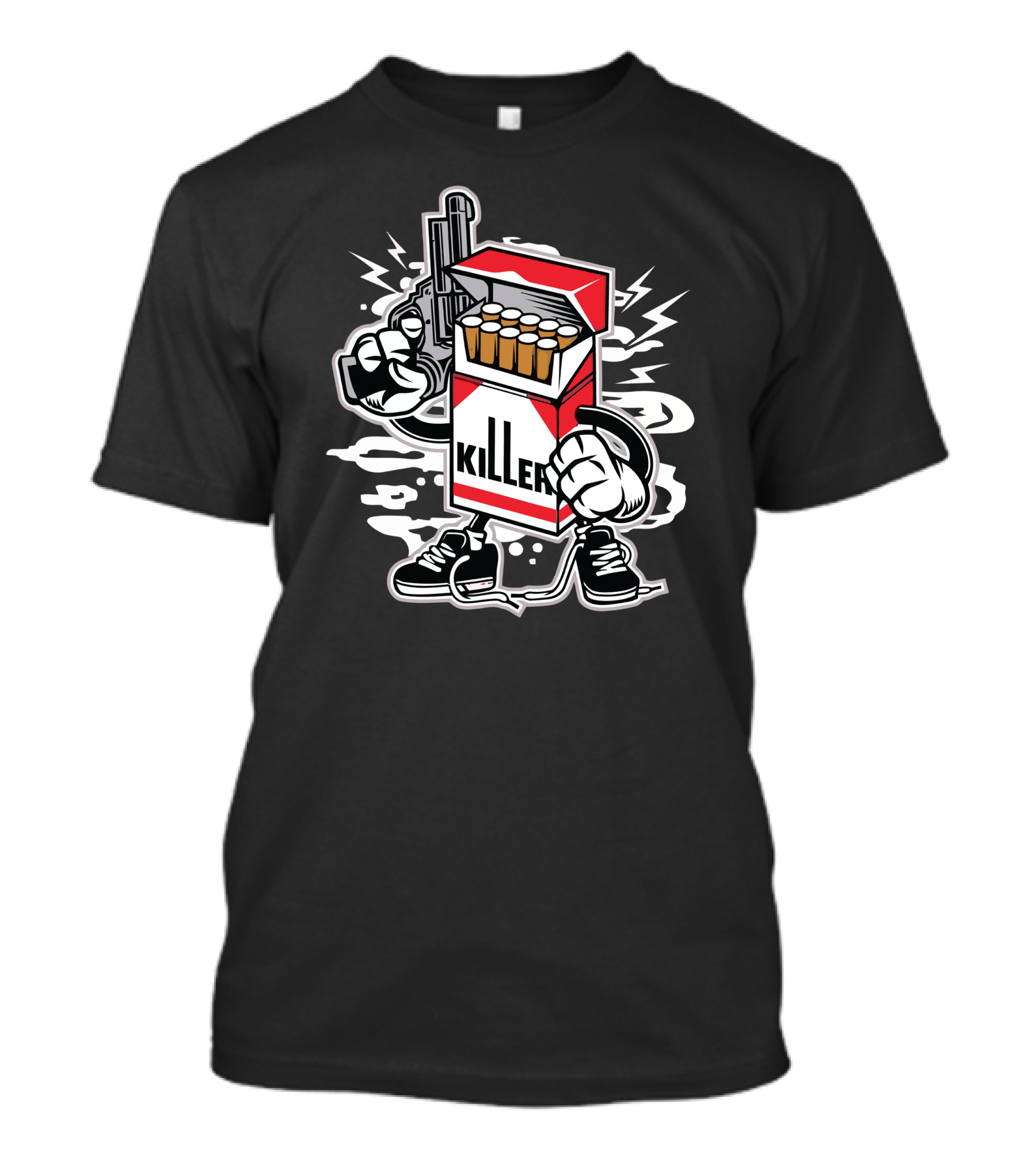 Killer Cigarette Pack With Gun And Sneakers T-Shirt