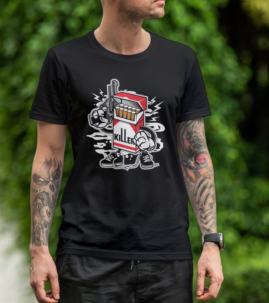 Killer Cigarette Pack With Gun And Sneakers T-Shirt