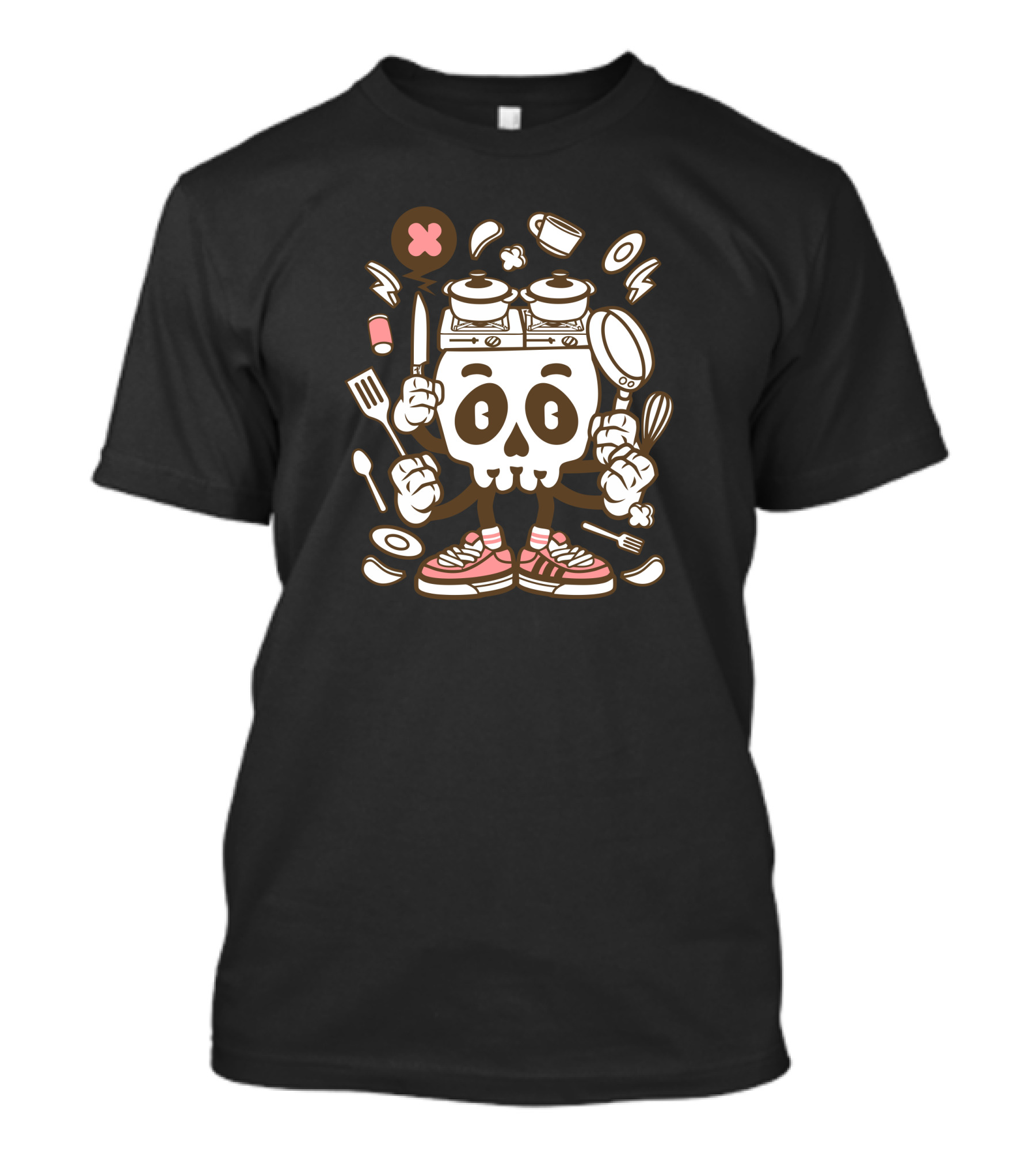 Cooking Skull Pots And Utensils Frenzy T-Shirt