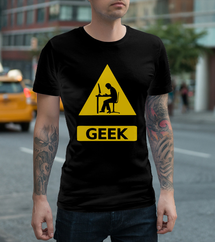 Funny Geek Warning Sign T-Shirt