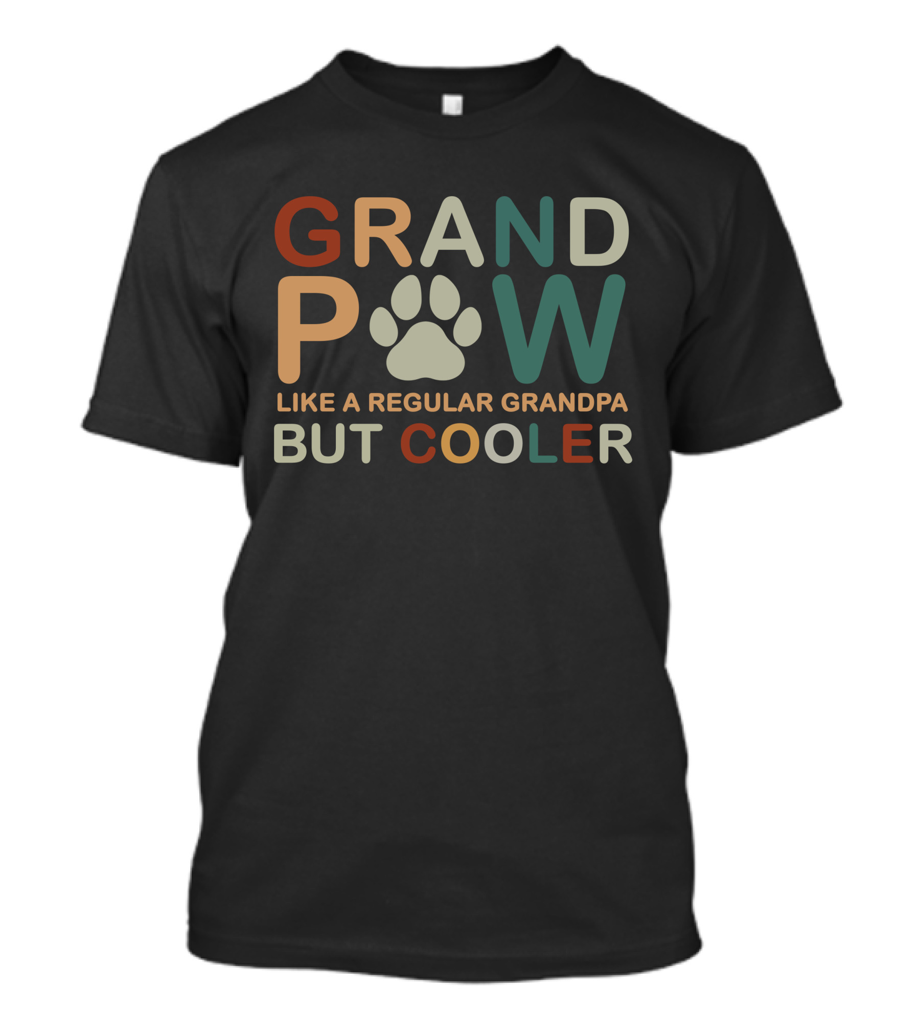 Grand Paw Like A Regular Grandpa But Cooler Paw Print Fun T-Shirt