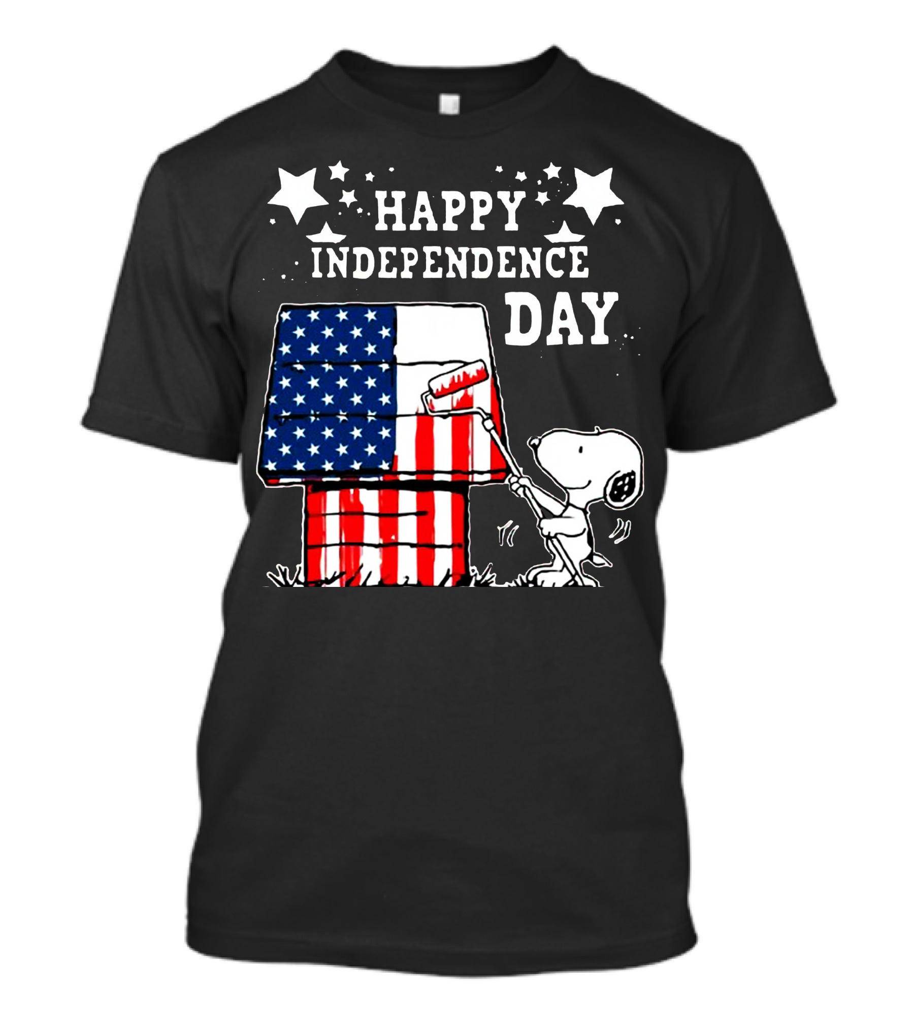 Happy Independence Day 4th Of July Snoopy American Flag Doghouse T-Shirt