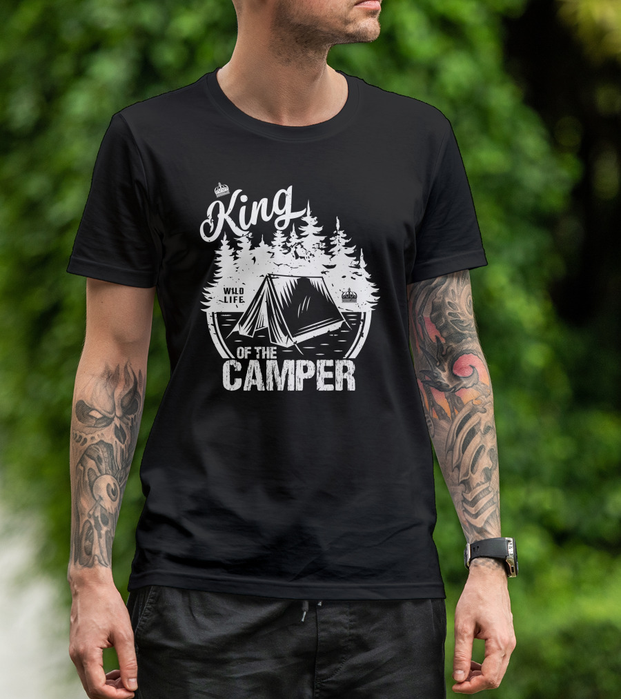 King Of The Camper Wild Life Camping Outdoor T-Shirt