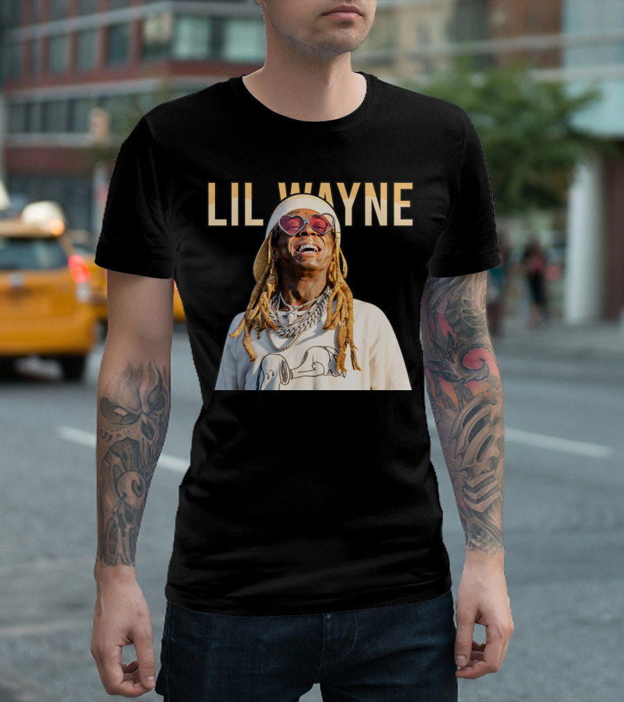 LIL WAYNE Snoopy Heart Sunglasses Dreadlocks Smile T-Shirt