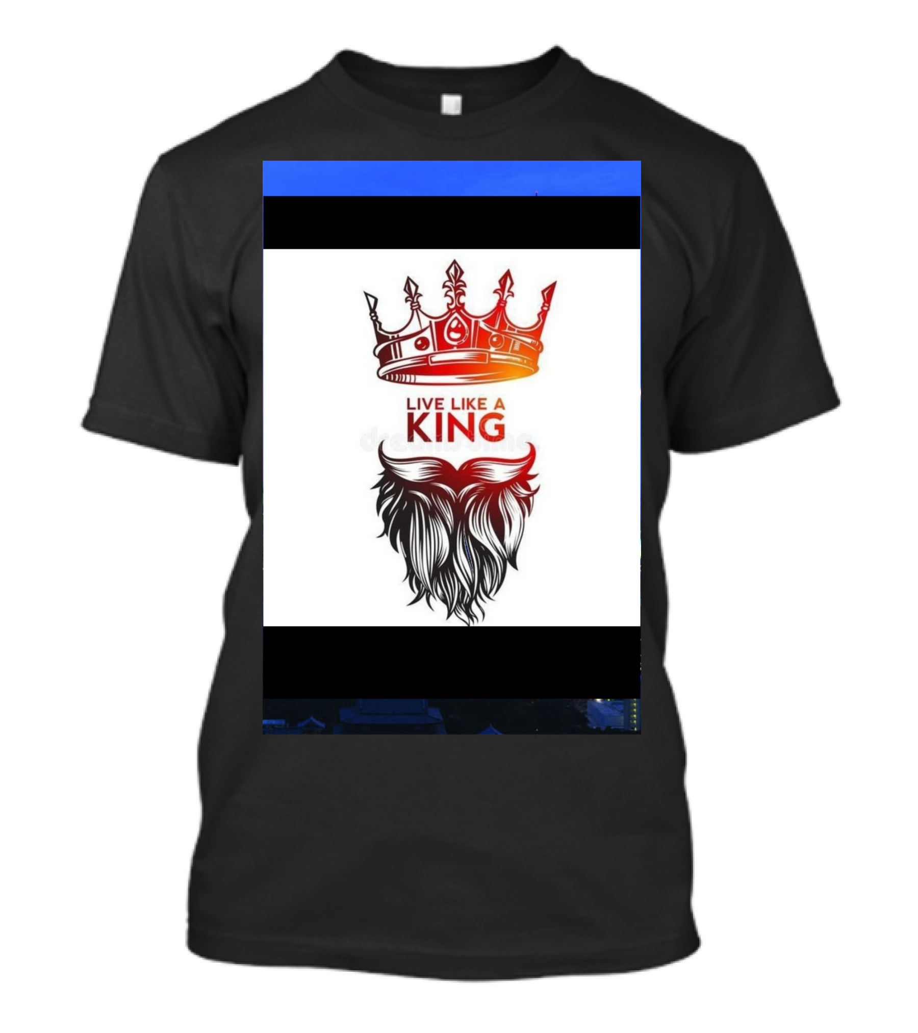 Live Like A King Crown Beard T-Shirt