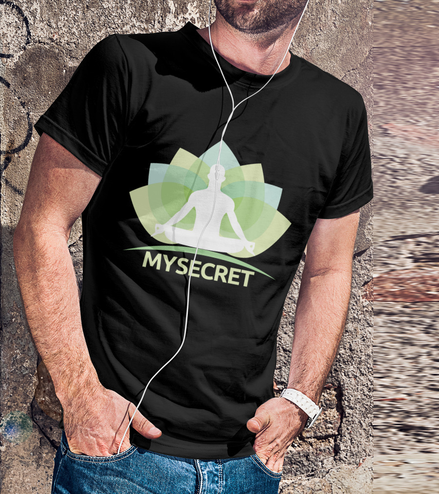 MYSECRET Mindful Meditation Silhouette Lotus Blossom T-Shirt