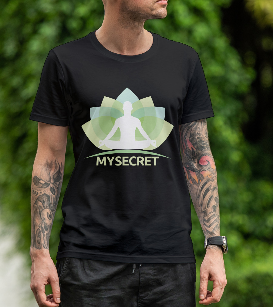 MYSECRET Mindful Meditation Silhouette Lotus Blossom T-Shirt