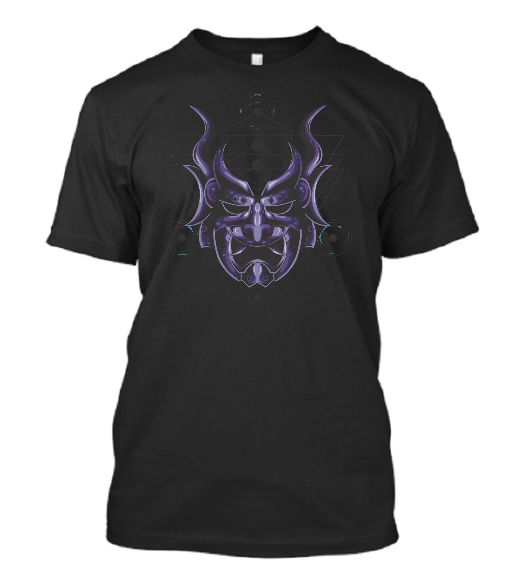 Purple Demon Mask Geometric T-Shirt