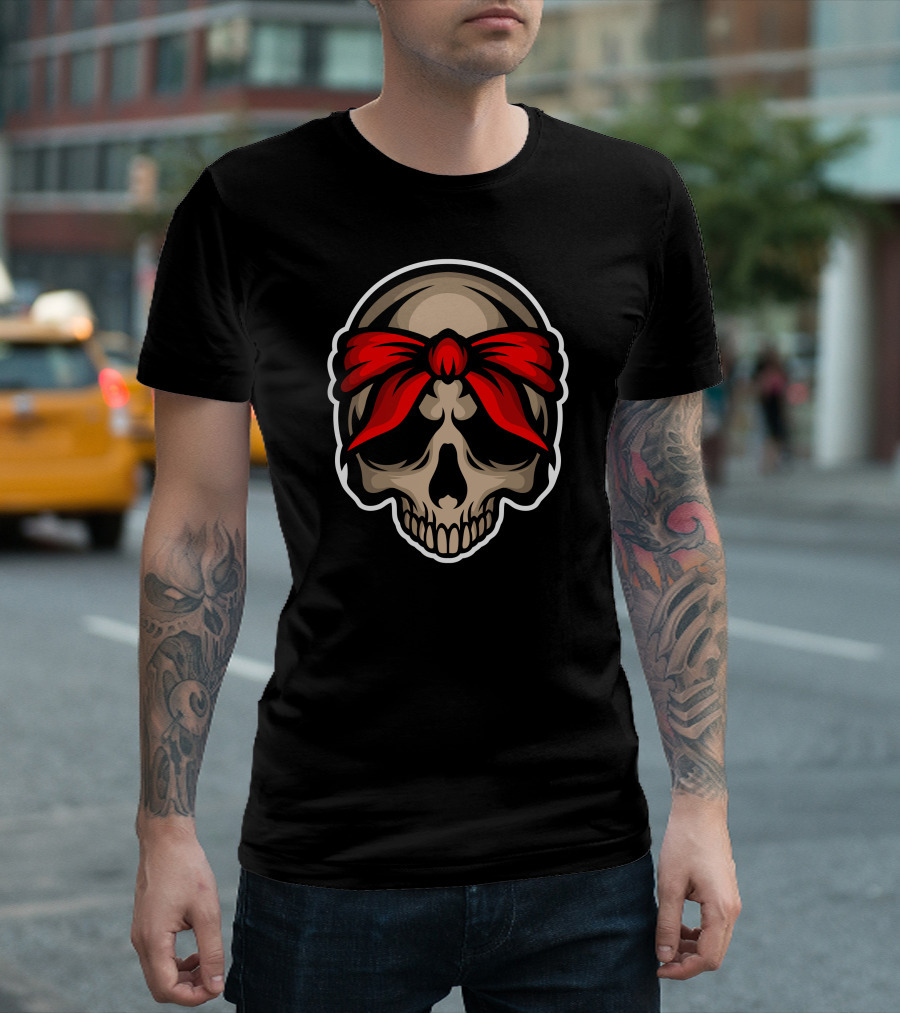 Red Bandana Skull T-Shirt