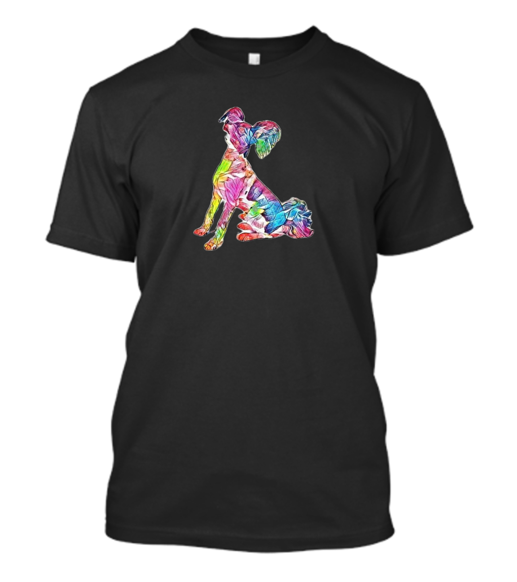 Side View Of A Beautiful Wellting Colorful Floral Dog T-Shirt