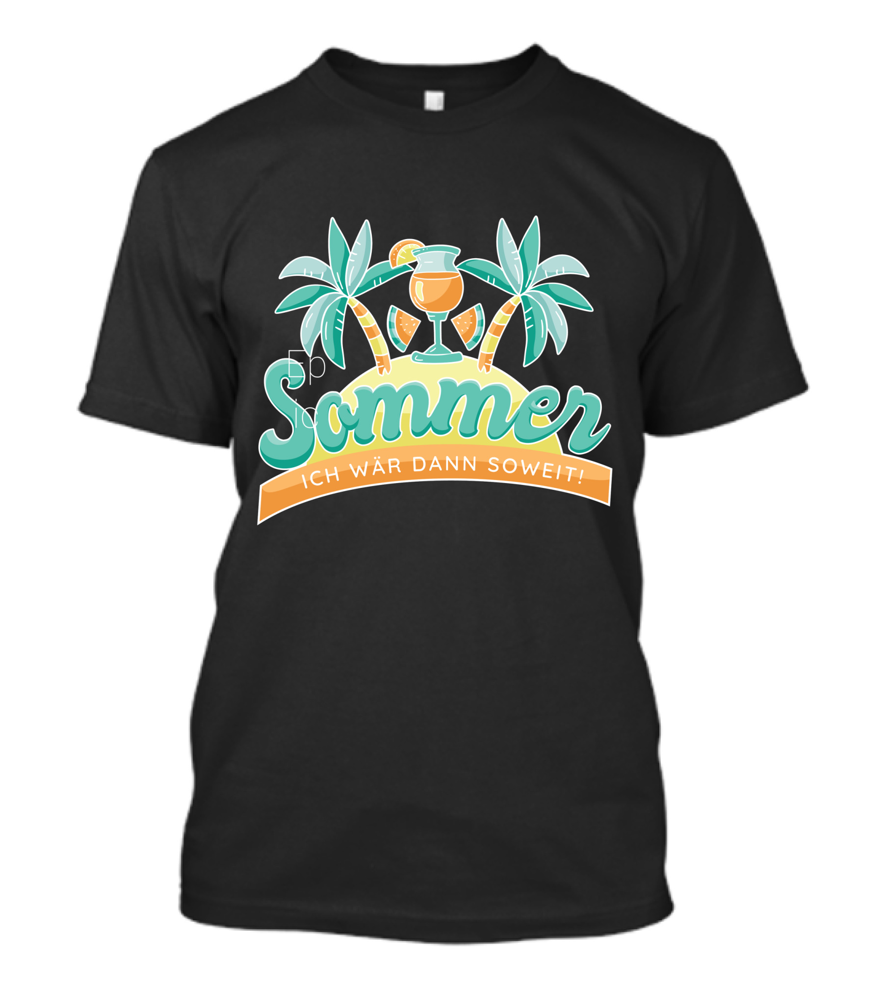 Sommer Ich Wär Dann Soweit Palm Trees And Drink T-Shirt