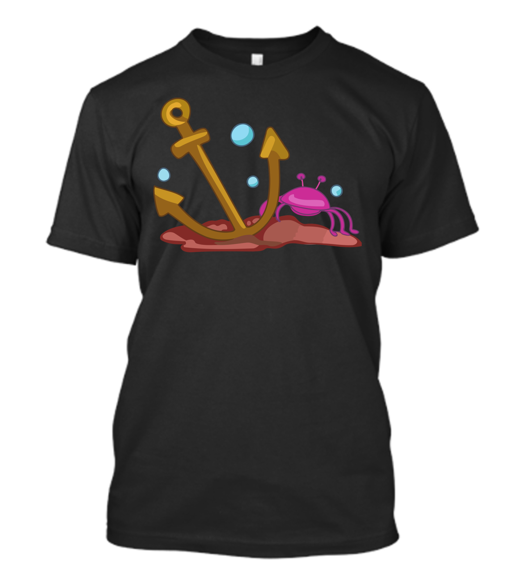 The Anchore Crab With Pink Crab And Golden Anchor T-Shirt