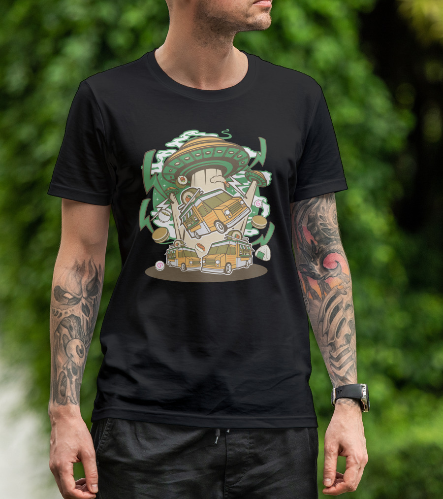 Ufo Sushi Van Abduction Overload T-Shirt