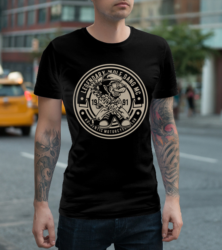 LEGENDARY WOLF GANG MC AUTHENTIC MOTORCYCLE CLUB 1991 T-Shirt