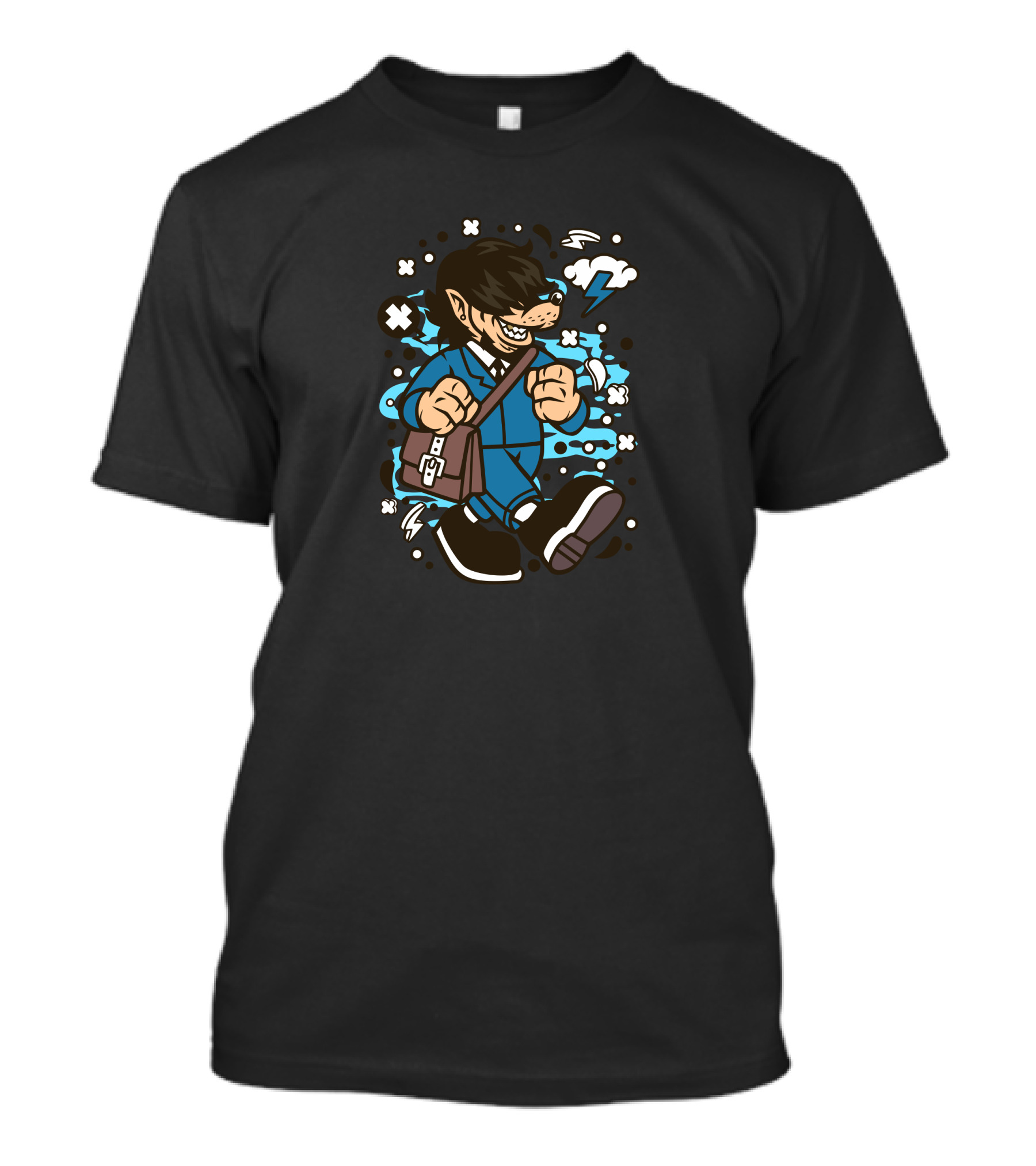 Happy Wolf In Business Suit Journey With Smiling Confidence T-Shirt