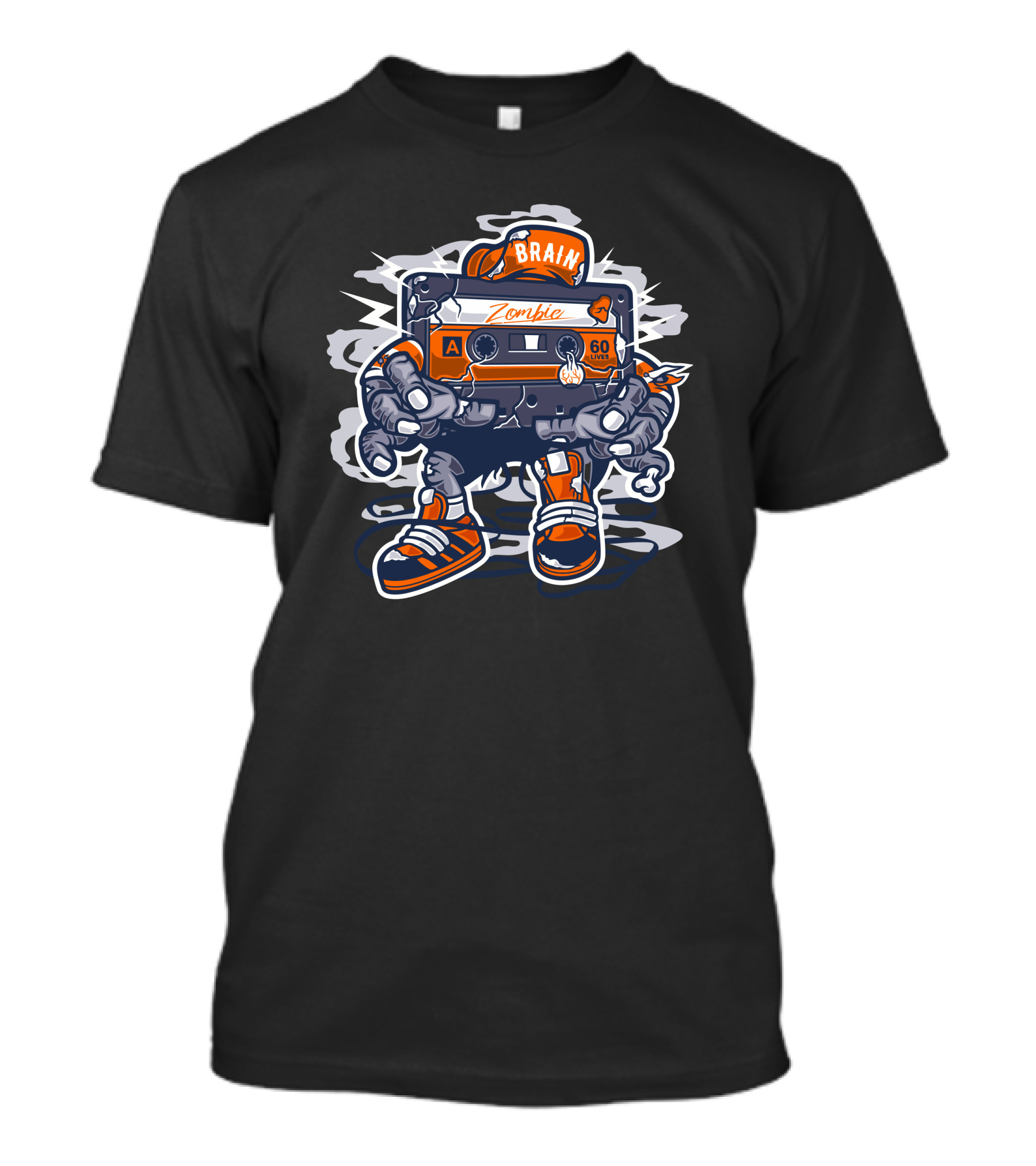 Zombie Cassette Brain 60 Minutes Cappin Sneakers T-Shirt