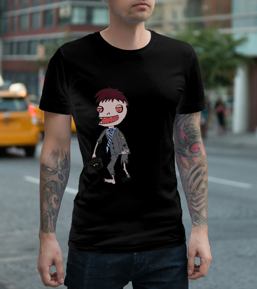 Zombie Boy Office Suit Walking Businessman T-Shirt