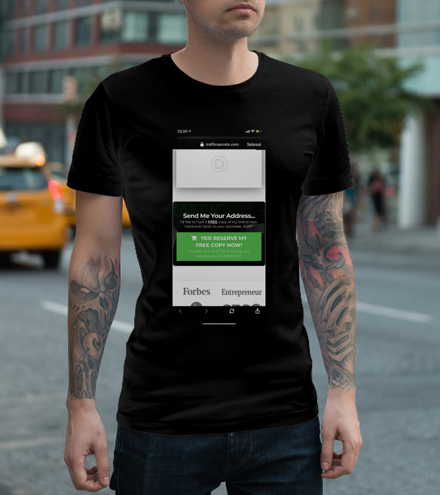 TrafficSecrets.com Free Hardcover Book Offer Forbes And Entrepreneur Featured T-Shirt