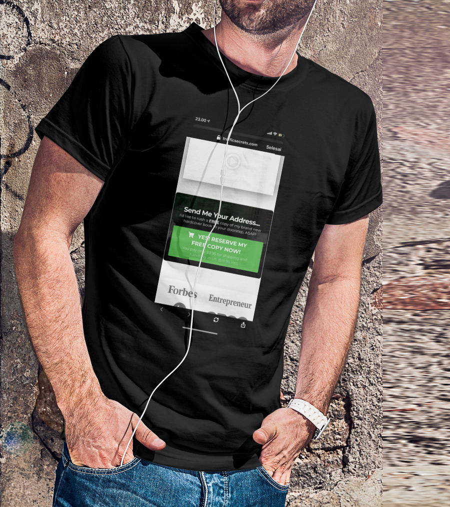 TrafficSecrets.com Free Hardcover Book Offer Forbes And Entrepreneur Featured T-Shirt