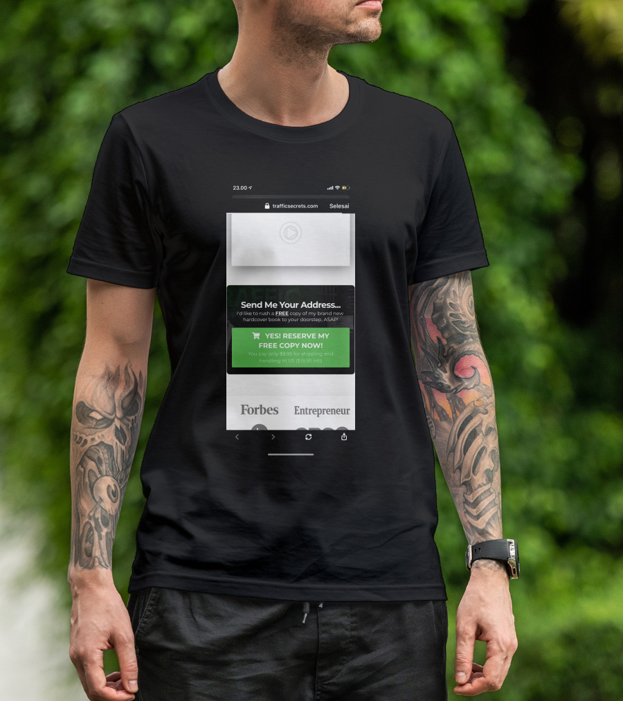 TrafficSecrets.com Free Hardcover Book Offer Forbes And Entrepreneur Featured T-Shirt