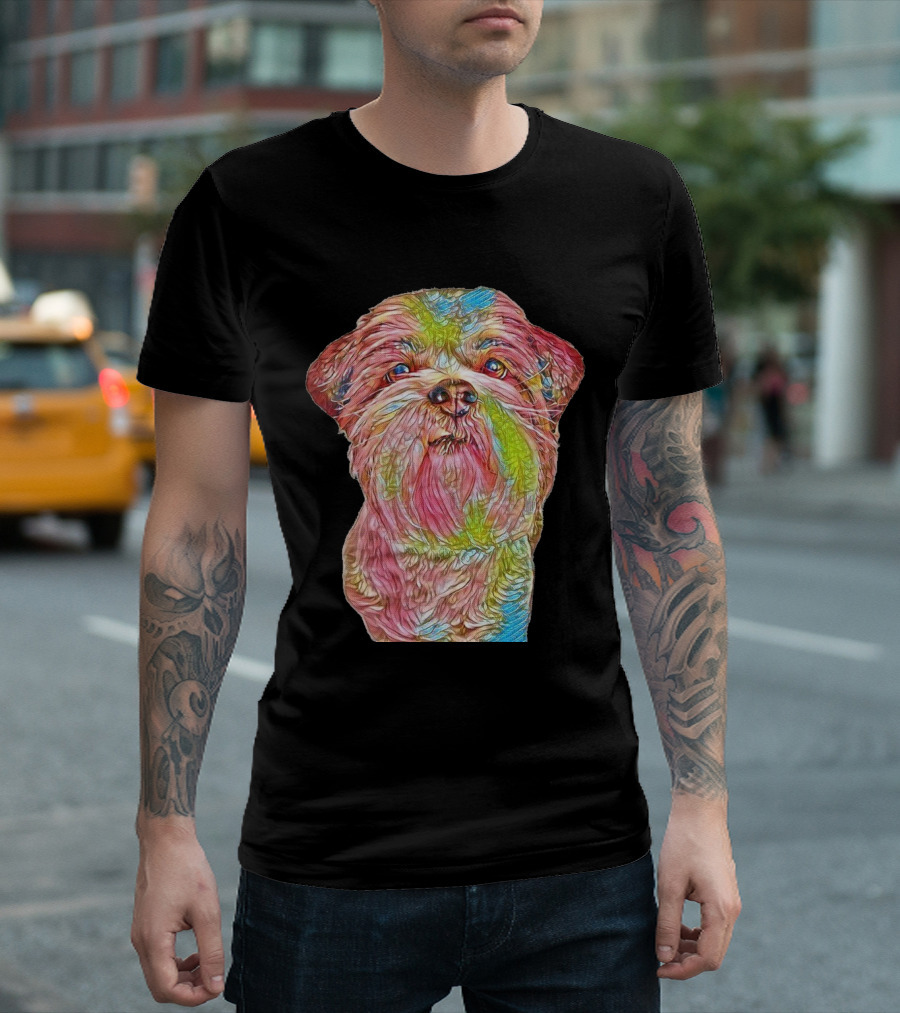 Lhasa Apso Dog Colorful Closeup T-Shirt