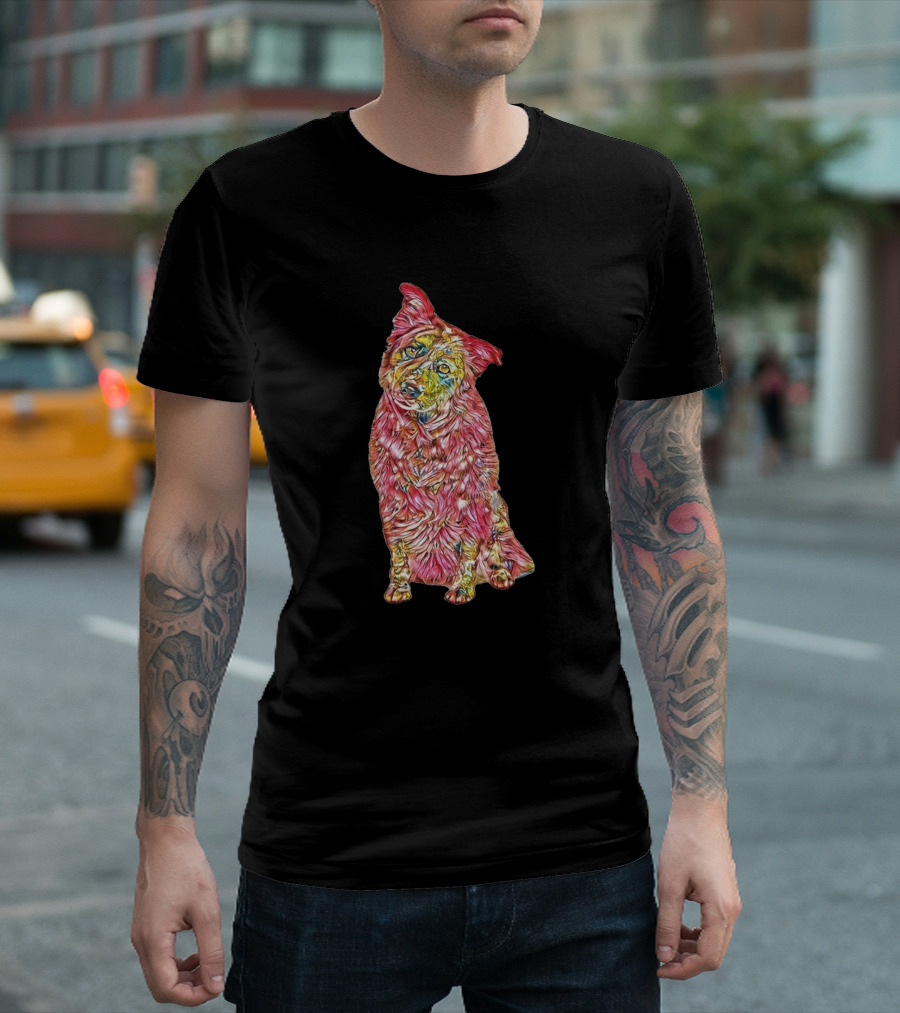 Colorful Curious Australian Shepherd T-Shirt