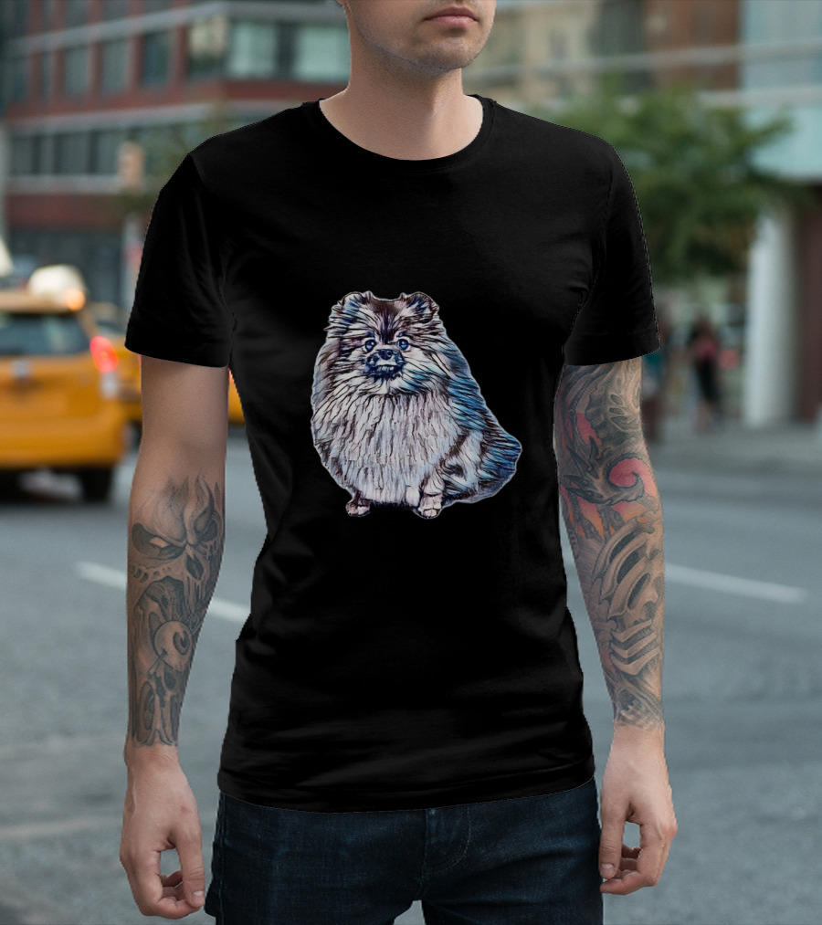 A Cute Pomeranian Dog Sitting T-Shirt
