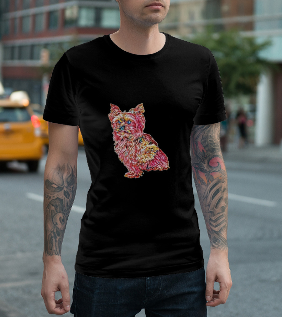 A Cute Yorkshire Terrier Dog Colorful Artistic T-Shirt