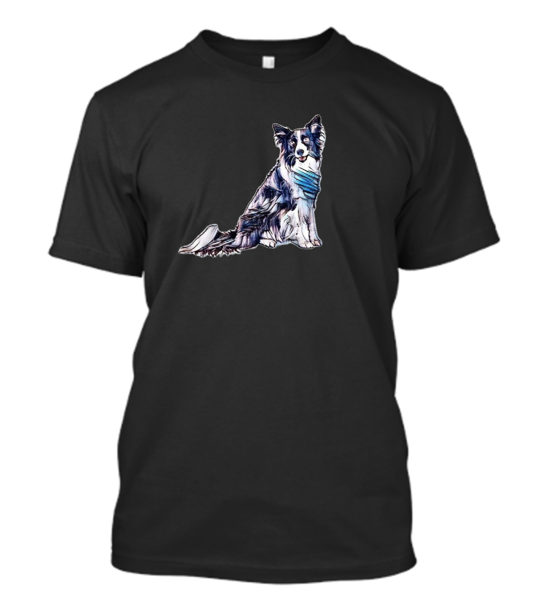 A Cute Young Black And White Border Collie T-Shirt