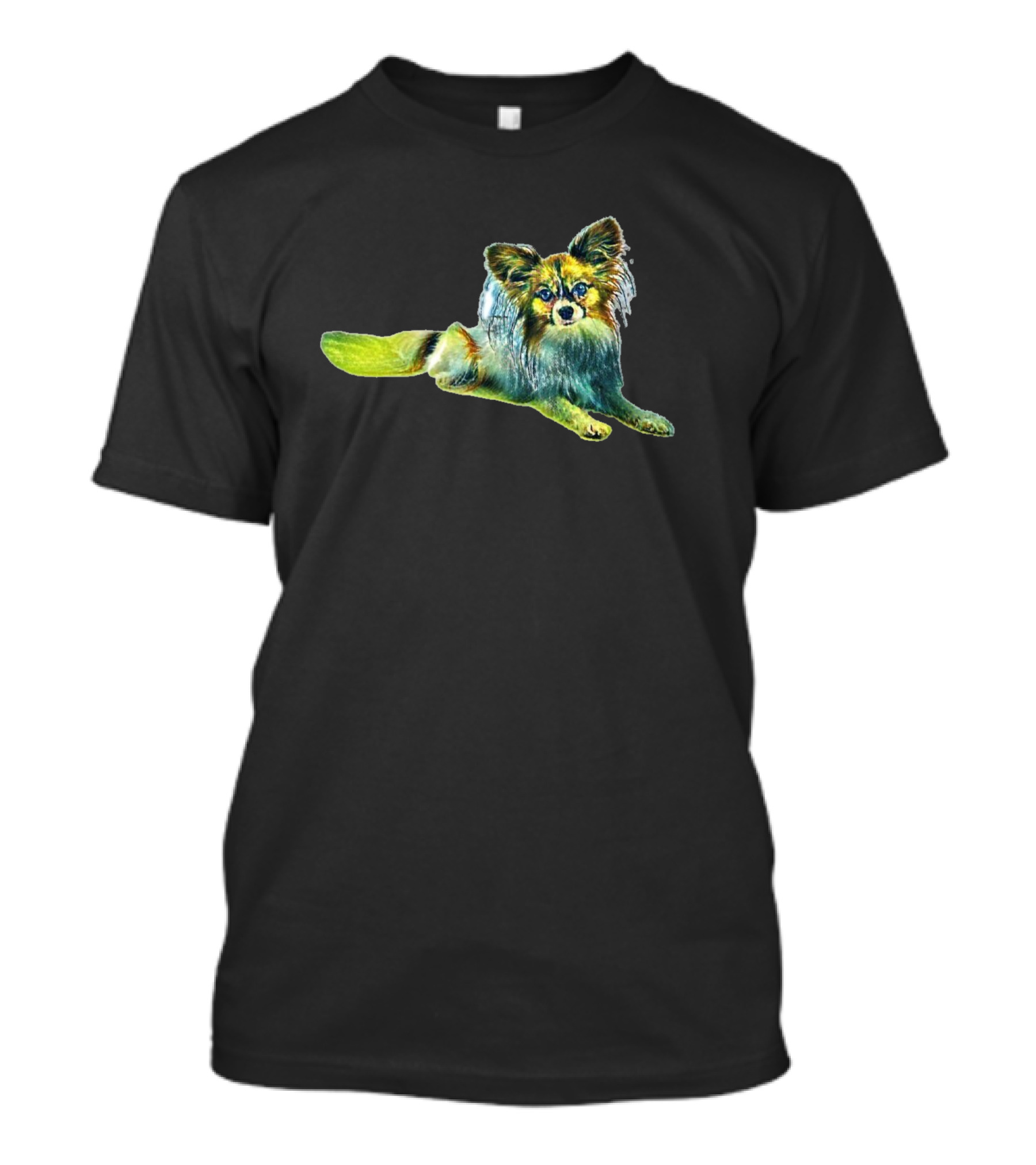 A Cute Young Papillon Dog Laying Calmly T-Shirt