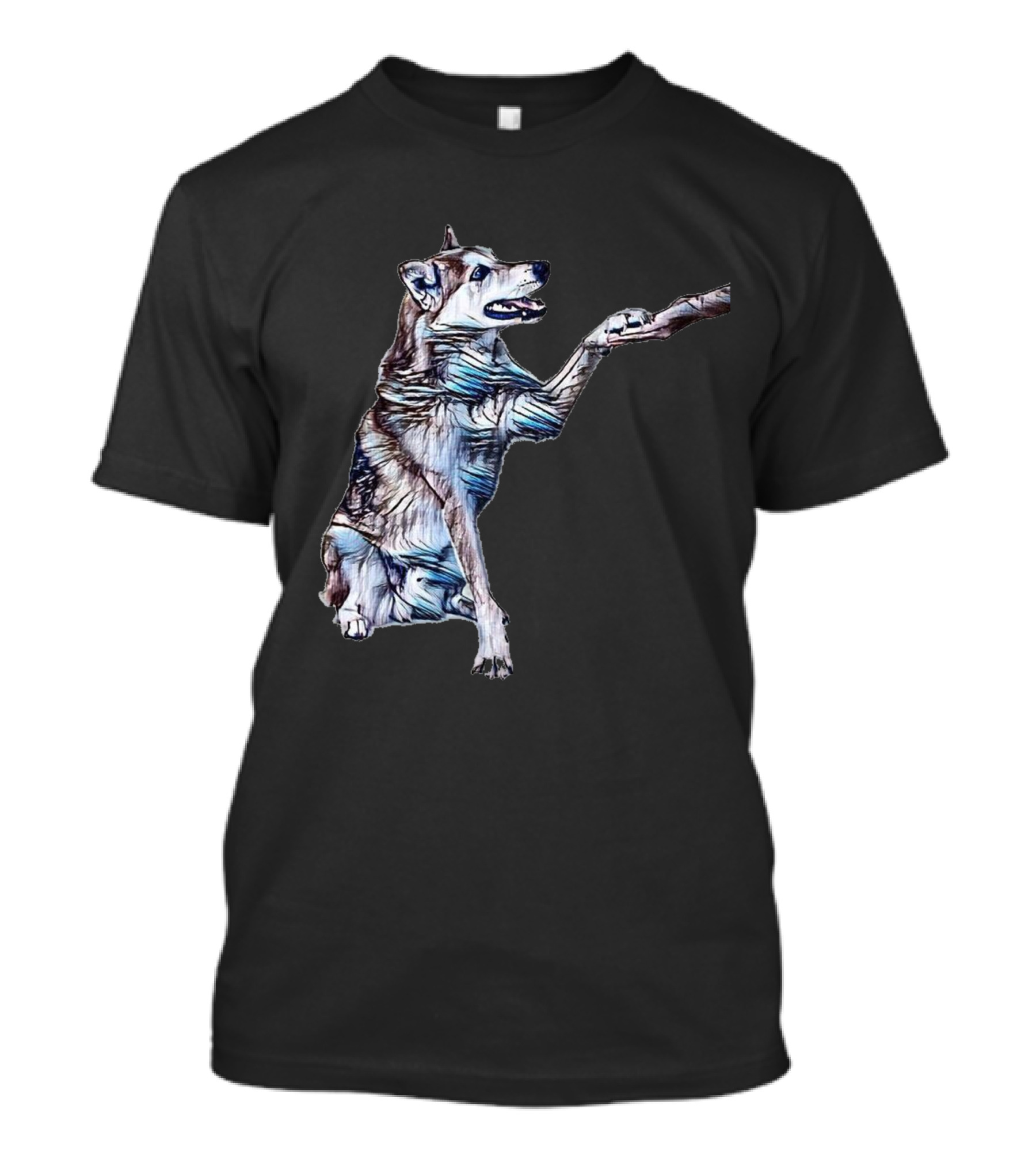 Playful Shiba Inu Mix Offering A Paw T-Shirt
