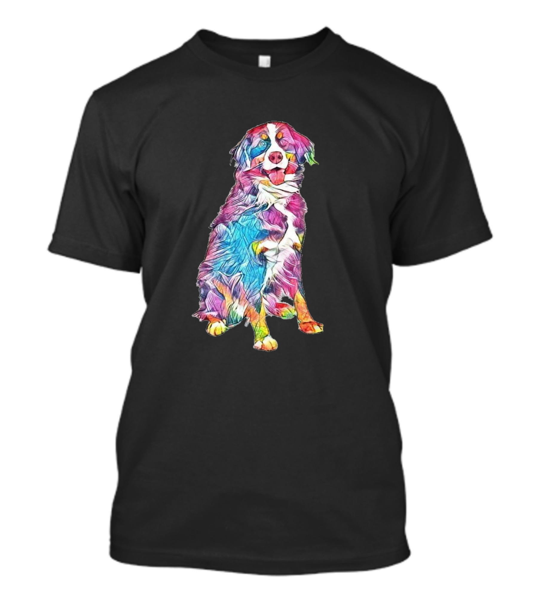 Bernese Mountain Dog Vibrant Colorful T-Shirt