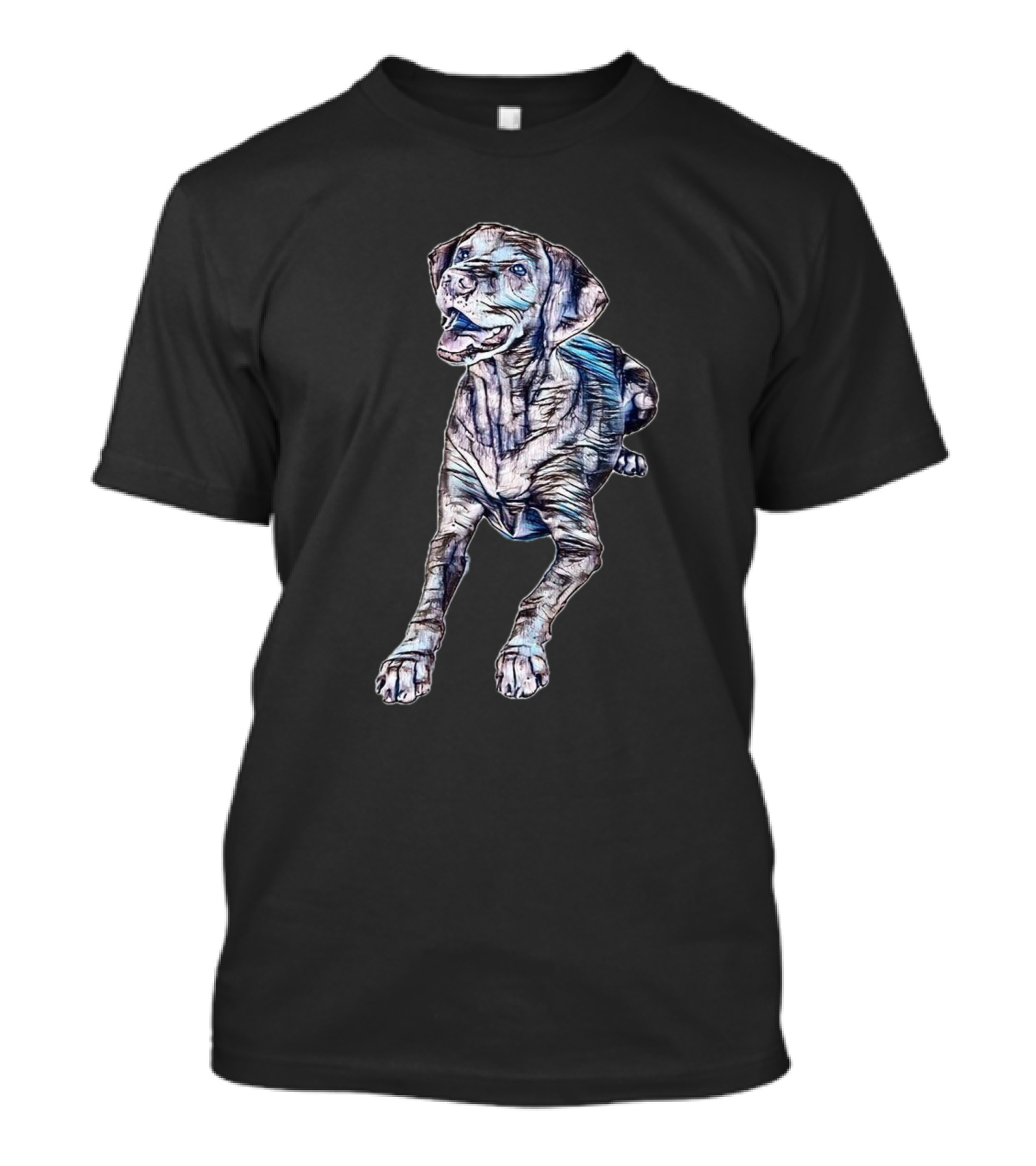 A Happy Vizsla Breed Dog Layith Open In Artful T-Shirt