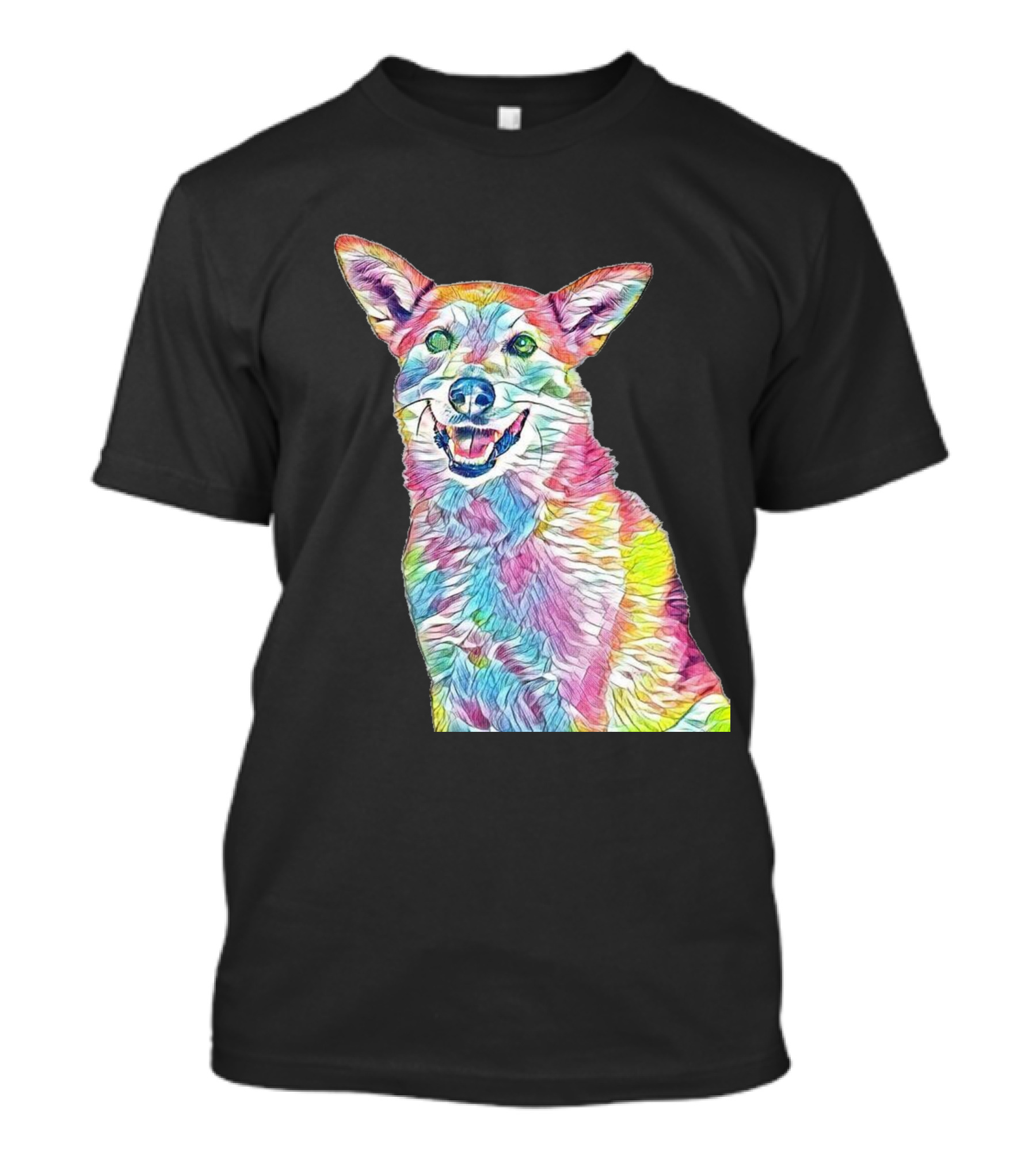 A Head Shot Of A Smiling Australian Colorful Dog T-Shirt