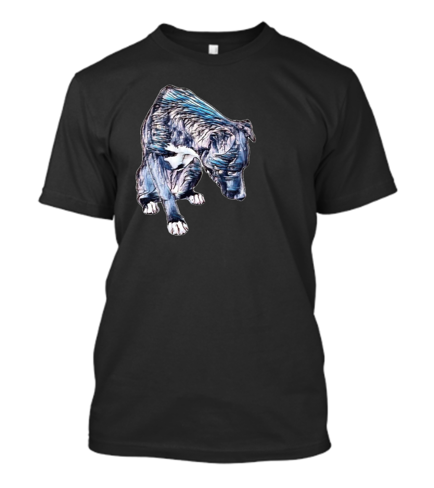 Large Brindle Color Dog With Unique Blue Highlights T-Shirt