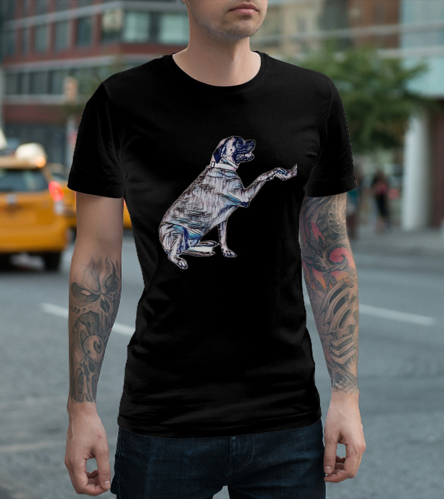 A Large Female English Mastif Shaking Hands Sketch T-Shirt
