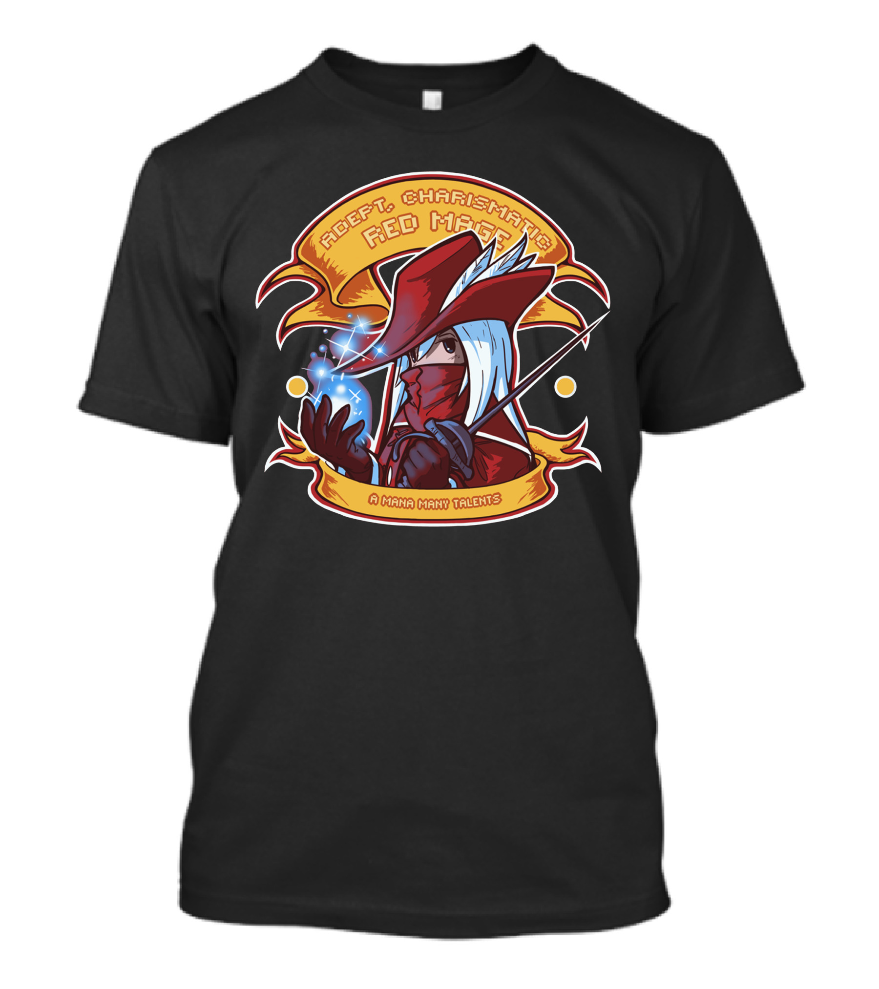 Adept Charismatic Red Mage A Mana Many Talents T-Shirt