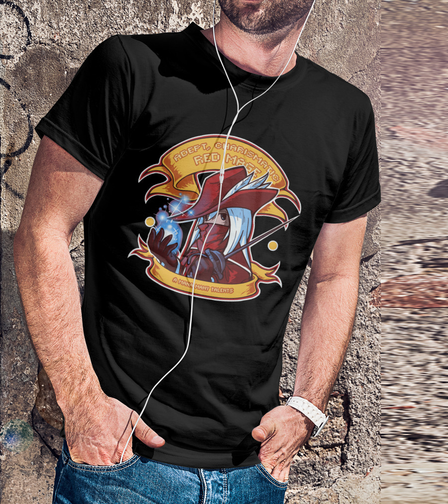 Adept Charismatic Red Mage A Mana Many Talents T-Shirt