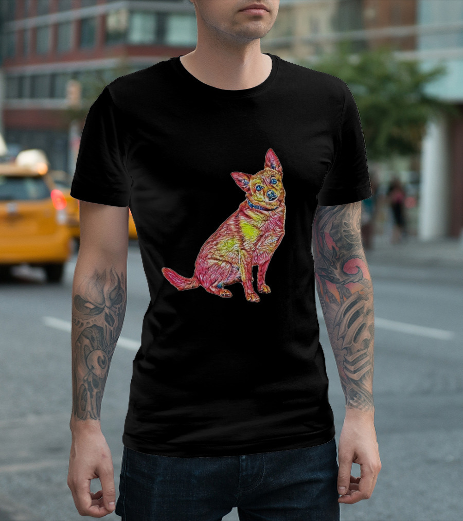 A Medium Size Young Chihuahua in Vibrant Colors T-Shirt