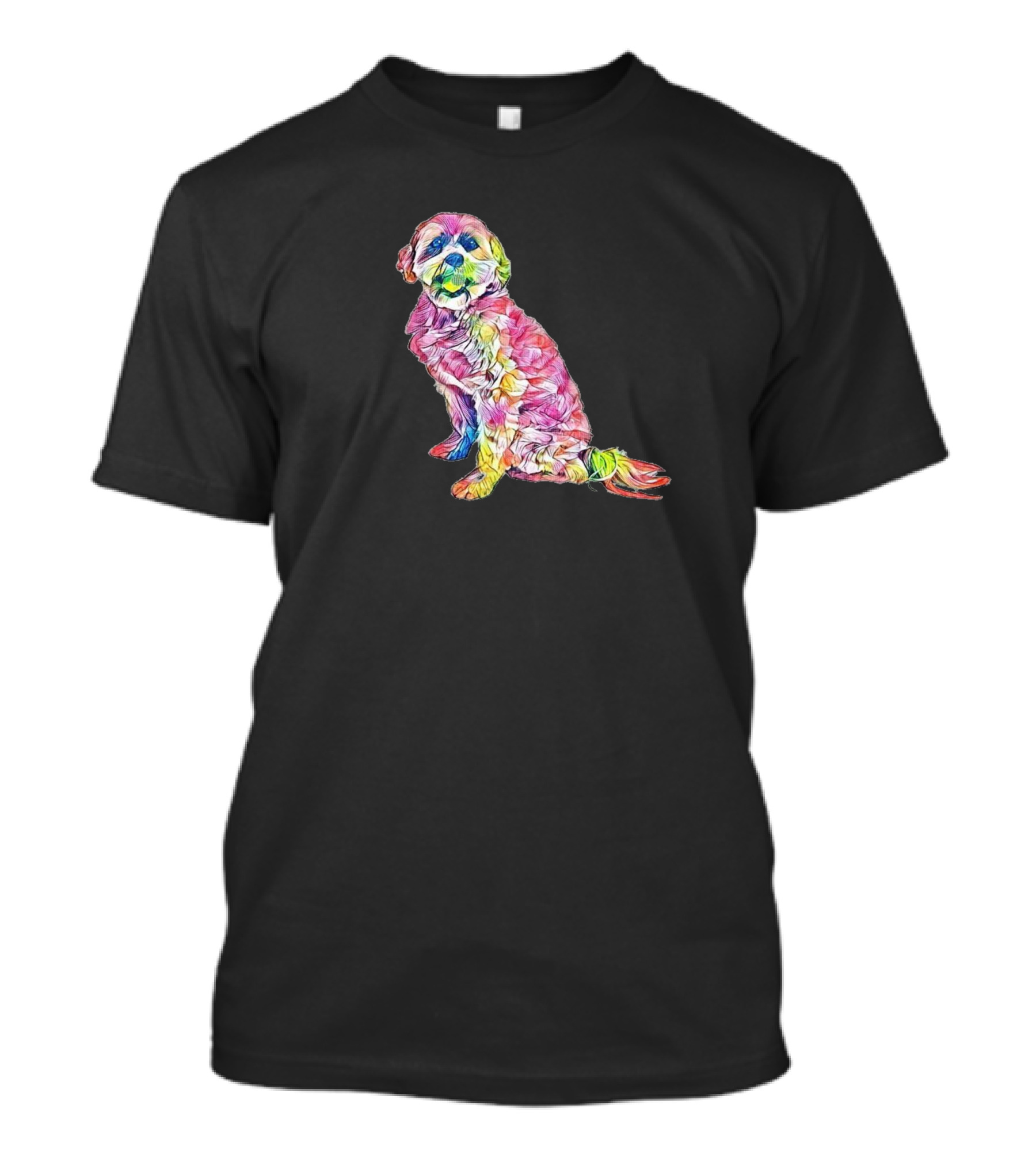 An Excited Maltese And Poodle Vibrant Multicolor Abstract T-Shirt