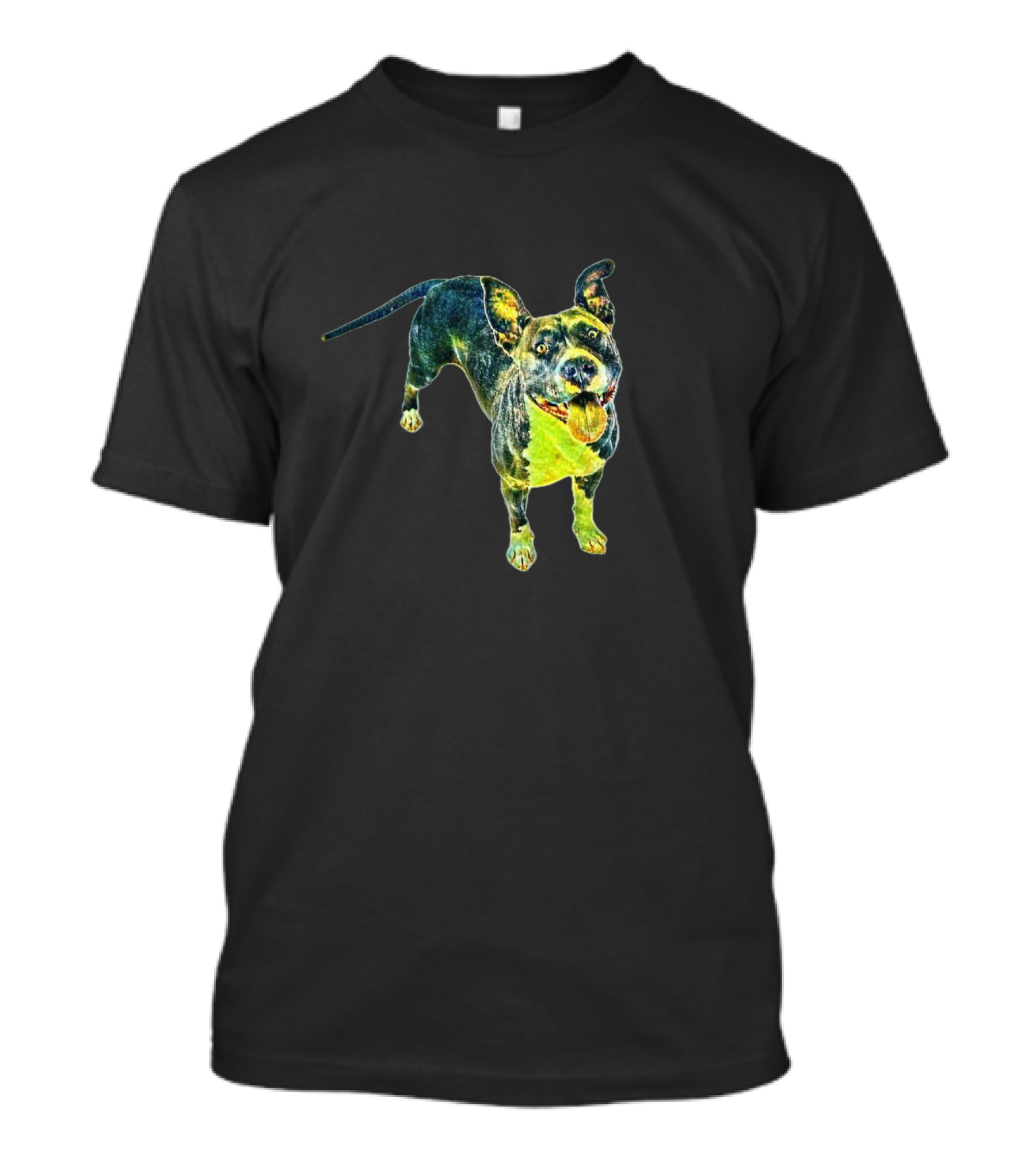 An Overhead View Of A Playful Dog With Tongue Out T-Shirt