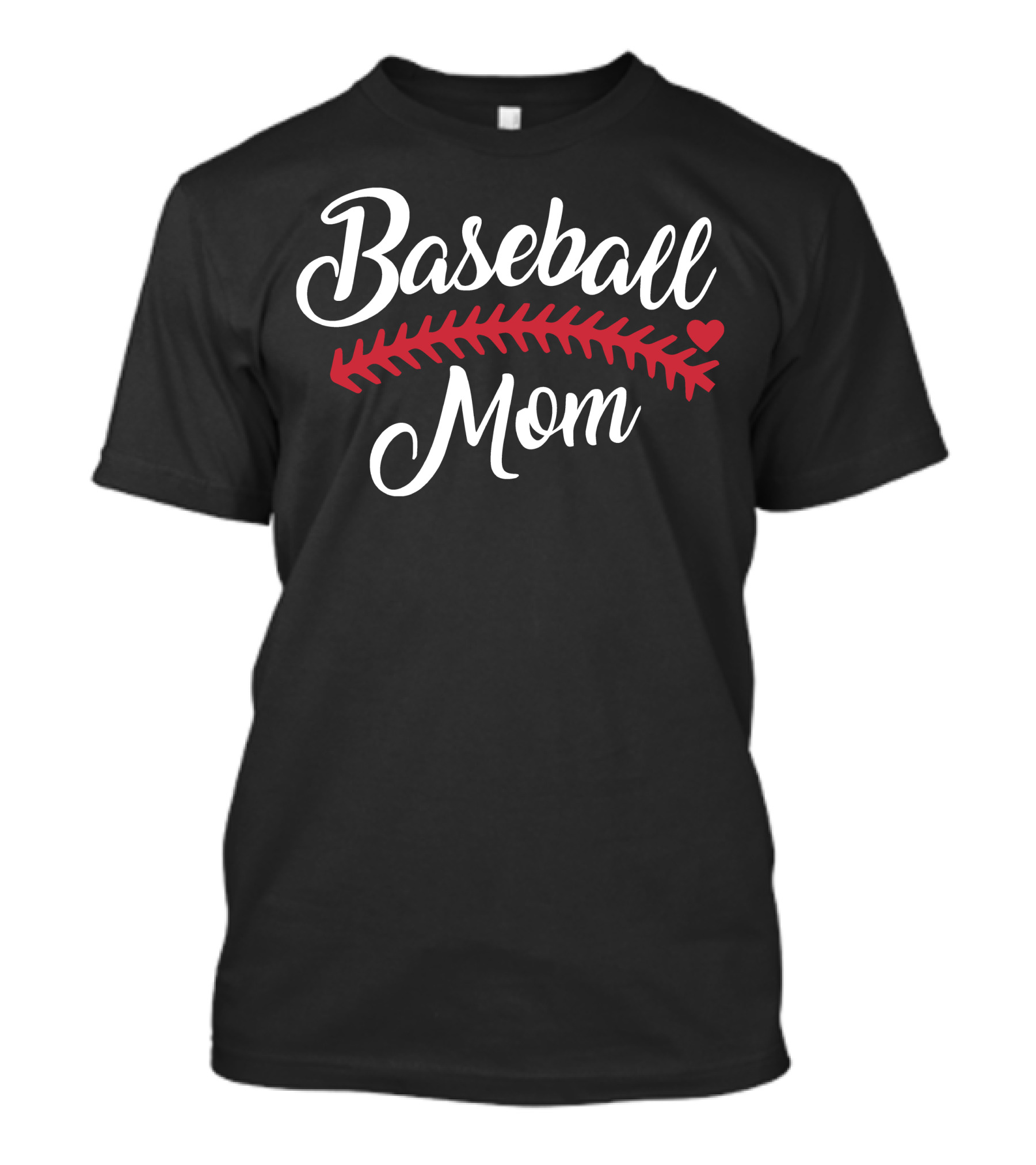 Baseball Mom Heart Stitching T-Shirt