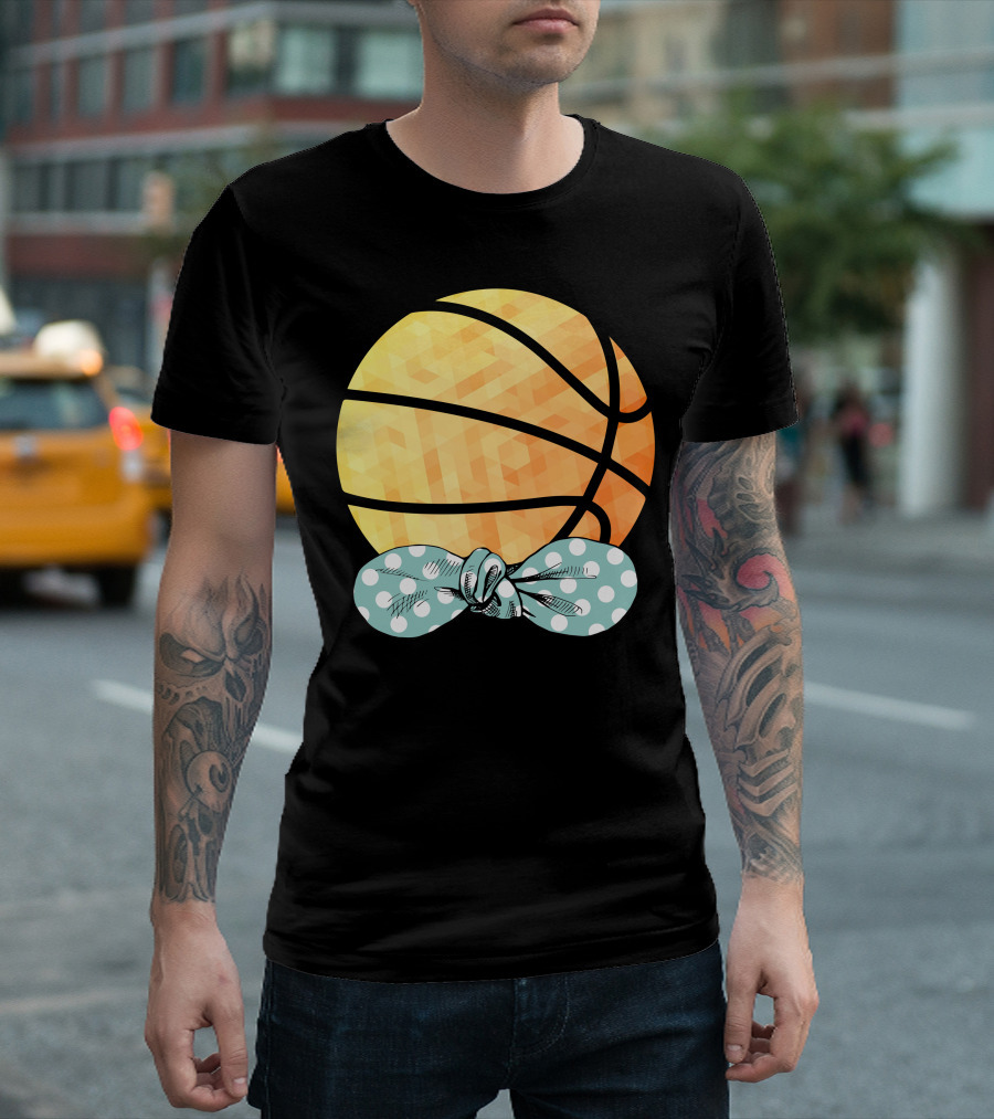 Basketball Ball With Polka Dot Bow T-Shirt