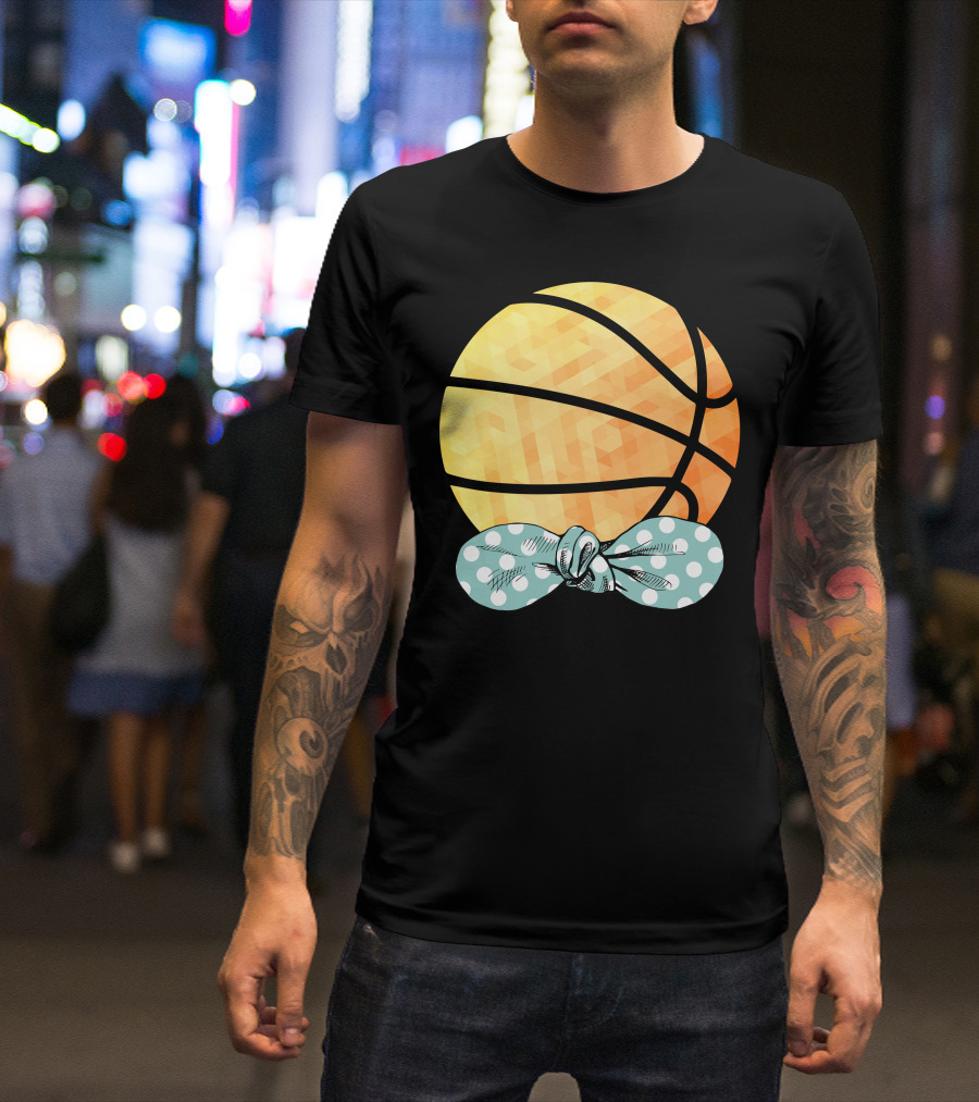 Basketball Ball With Polka Dot Bow T-Shirt