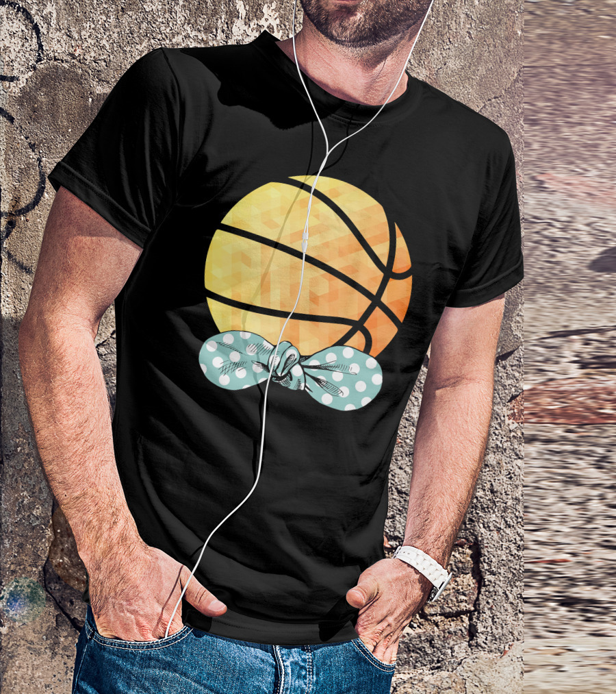 Basketball Ball With Polka Dot Bow T-Shirt