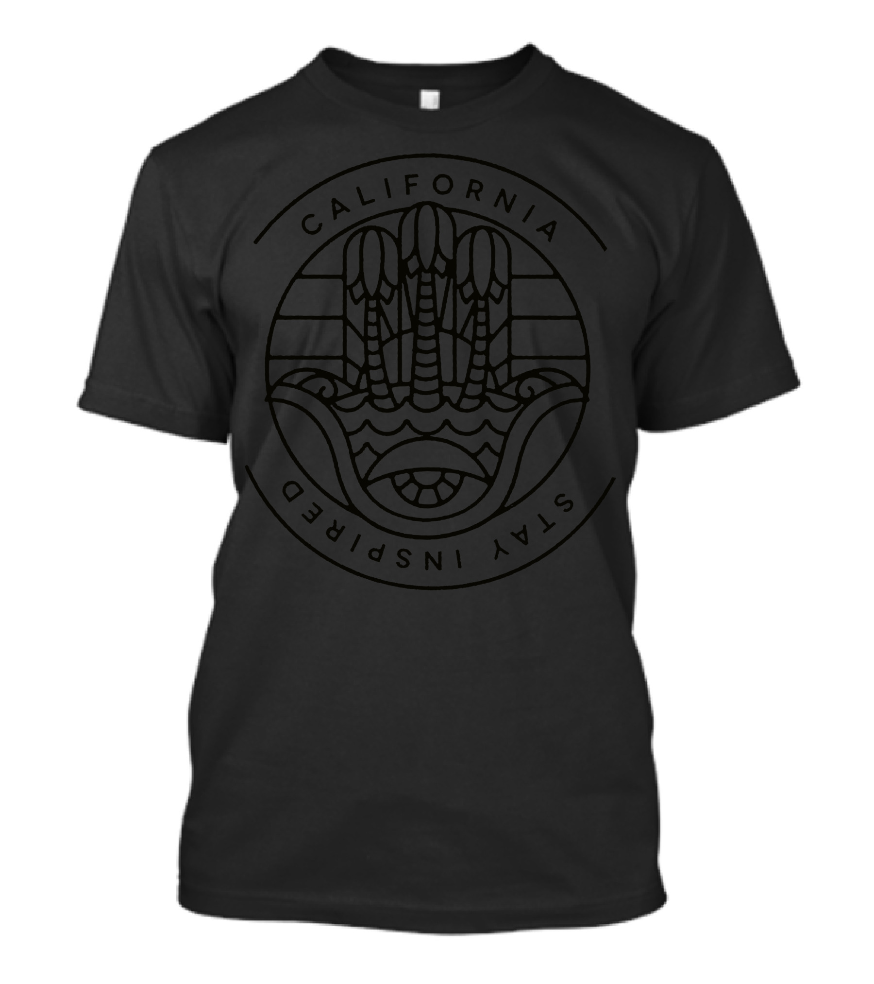 California Palm Trees Stay Inspired Ocean Waves T-Shirt