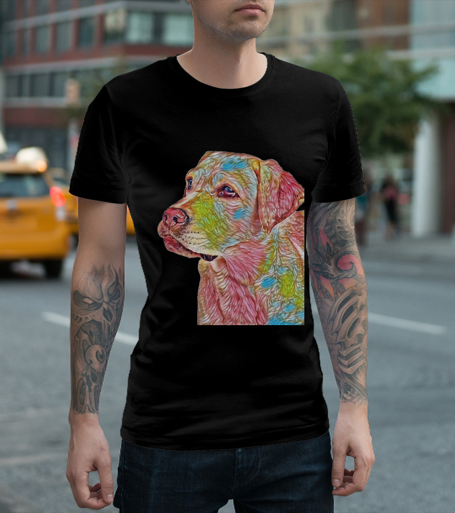 Closeup Of A Beautiful Labrador Retriever in Vibrant Colors T-Shirt