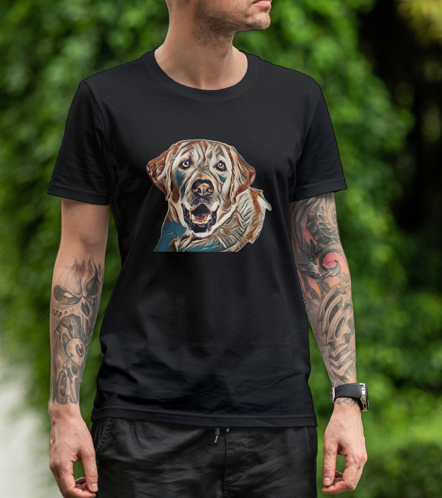 Closeup Photo Of A Cute Yellow Labrador Retriever Dog Face T-Shirt