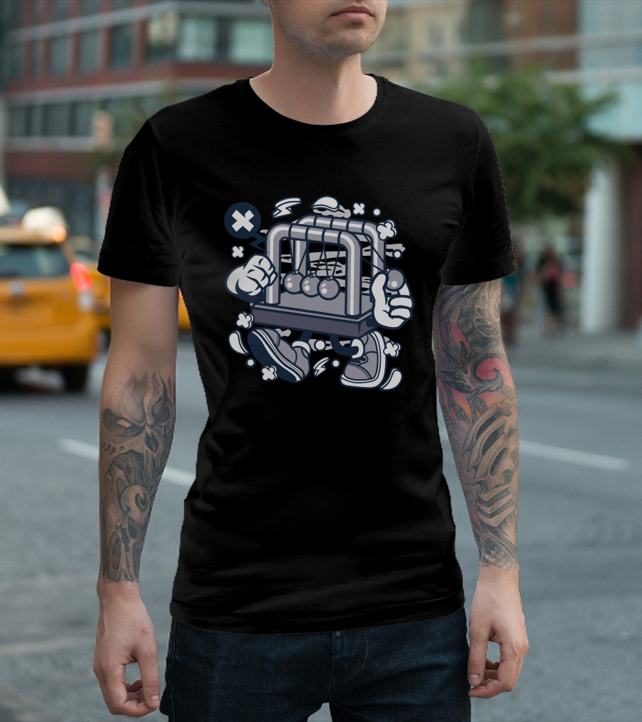 Newton's Cradle Cartoon Adventure T-Shirt