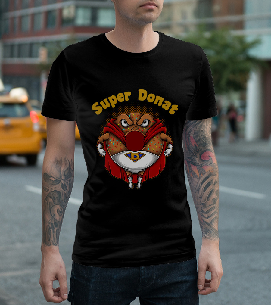 Super Donat Hero Sprinkles Cape T-Shirt